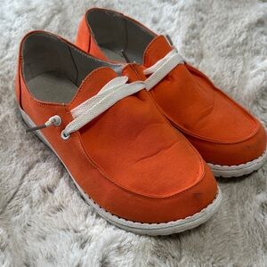 105. Orange Canvas Women's Shoes